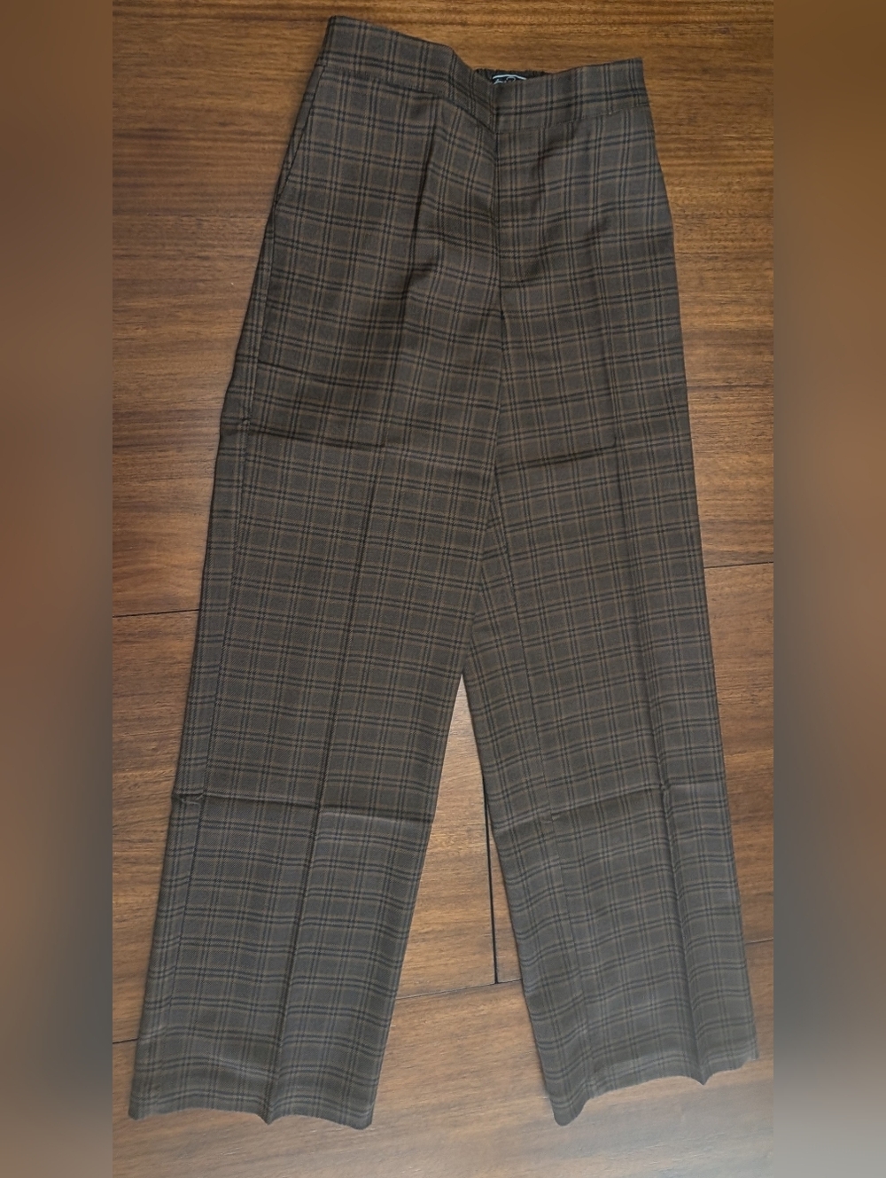 G by Giuliana Women's Papa BlackLabel Plaid Pullon Trouser Brown Multi Sz 2 New